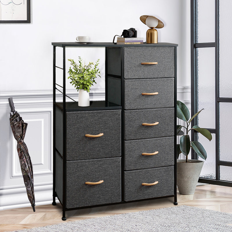 Rebrilliant 7 Drawers Vertical Dresser Storage Tower Sturdy Steel